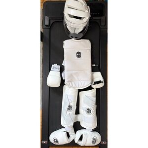 Kids White Martial Arts Gear Set - Full Karate / Taekwondo Sparring Gear Set